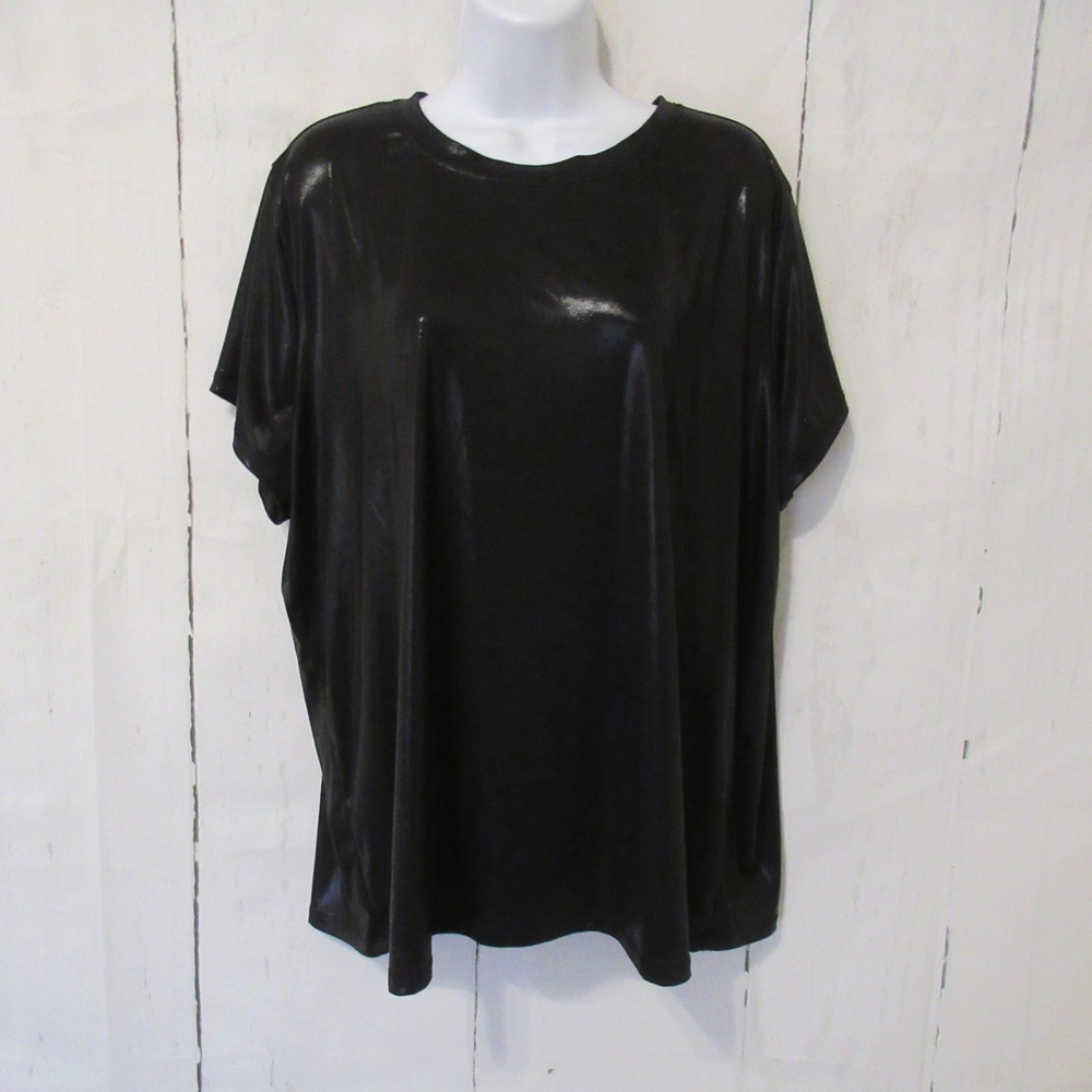 Torrid Top 3 3X Black Shimmer Goth Whimsigoth Rocker Festival Witchy Plus Size